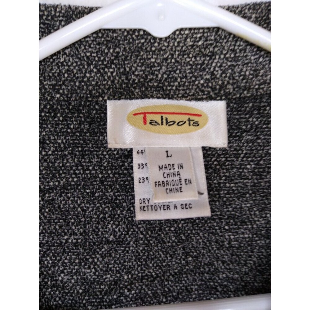 Talbots Women's L Gray Heather Button Pockets Jacket Blazer Top Cotton Blend - Picture 3 of 5